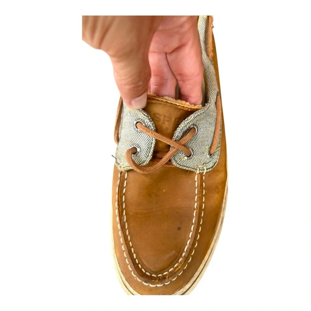 Sperry Tan Leather Boat Shoe Mens Size 9.5
